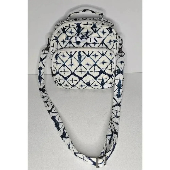 Lug Ranger Crossbody Shoulder Bag White Blue Ikat Print Travel Packable - Picture 2 of 14